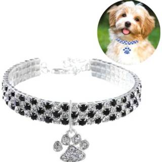 👉 Zwart wit diamant elastische s active 2 STKS Huisdier Kraag Kat En Hond Ketting Sieraden, Maat: (Zwart Wit)