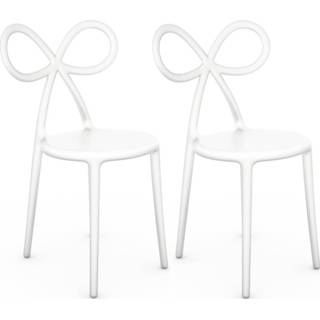 👉 Wit active Qeeboo Ribbon Chair White - set van 2 stuks 8052049050654