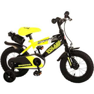Kinderfiets geel zwart active kinderen Volare Sportivo 12'' Neon 8715347020346