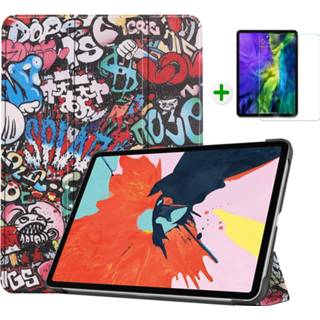 👉 Screenprotector active IPad Air 2020 hoes - 10.9 inch en Tablet met Auto sleep/wake Functie Graffiti 8719793116592