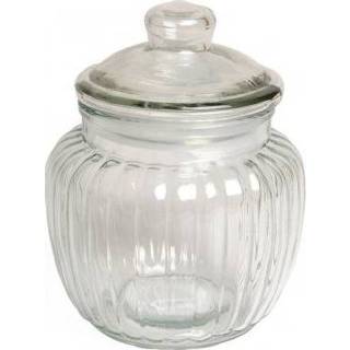 👉 Glas active Voorraadpot, glas, ribbels, 0,5 liter