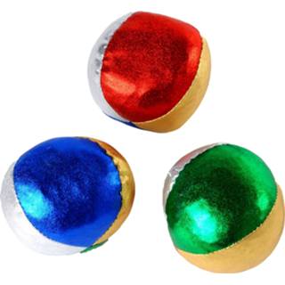 👉 Jongleerbal active 3x Jongleerballen gekleurd metallic speelgoed