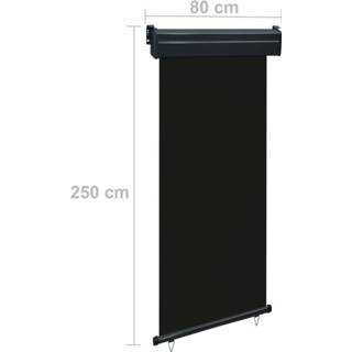👉 Balkonscherm 80x250 cm zwart