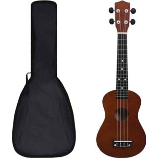 👉 Active kinderen Ukuleleset met tas voor sopraan 23'' donkerhoutkleurig 8719883885667