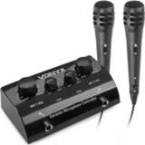 👉 Karaoke set zwart active Vonyx AV430B met 2x microfoon en mixer - 8715693319149