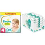 👉 Pamper 4 168 864 active Pampers Premium Protection maandbox maat luiers en Aqua Pure billendoekjes Pakket 6019919967940