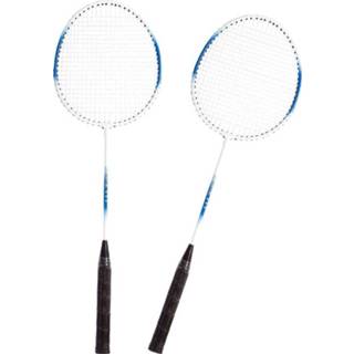 👉 Opbergtas blauw wit volwassenen Badminton set blauw/wit met 2 shuttles en