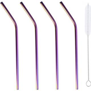 👉 RVS active paars Rietjes van 4 stuks