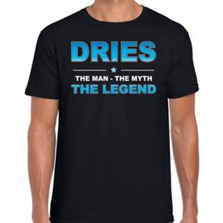 👉 Shirt active mannen zwart Naam cadeau t-shirt Dries - the legend voor heren