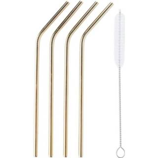 👉 Goud RVS active Rietjes van 4 stuks