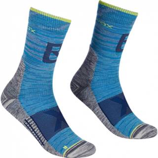 👉 Sock mannen blauw grijs Ortovox - Alpinist Pro Compr Mid Socks Wandelsokken maat 39-41, blauw/grijs 4251422572583