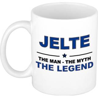 👉 Beker mannen Jelte The man, myth legend cadeau koffie mok / thee 300 ml