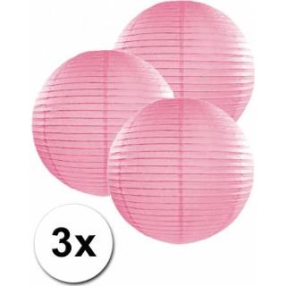 👉 Lampion roze 3 lampionnen 25 cm