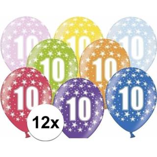 👉 Ballon 10 jaar geworden ballonnen met sterren 12x