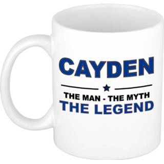 👉 Beker mannen Cayden The man, myth legend cadeau koffie mok / thee 300 ml