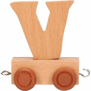 👉 Lettertrein houten kinderen Kinderspeelgoed letter V