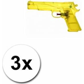 👉 Waterpistool transparante geel kunststof kinderen waterpistolen 3 st