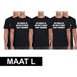 👉 Shirt l active mannen 5x Vrijgezellenfeest Die sukkel gaat trouwen heren Maat