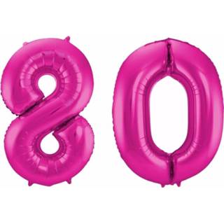 👉 Roze Cijfer 80 ballon 86 cm