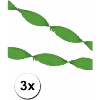 👉 Slinger active groene 3 slingers van crepe papier 5 m
