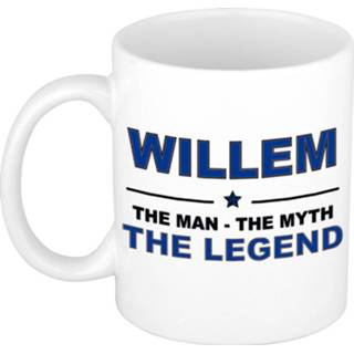 👉 Beker active mannen Willem The man, myth legend beterschap cadeau mok/beker 300 ml