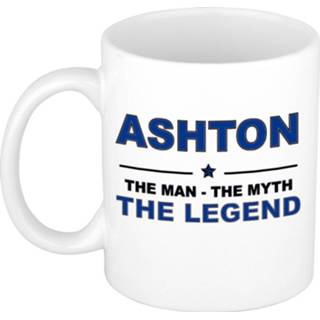 👉 Beker mannen Ashton The man, myth legend cadeau koffie mok / thee 300 ml