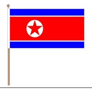 👉 Zwaaivlag stof active Noord-Korea 30x45cm | 7424954330335