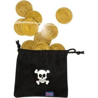 Zilveren munt gouden active Piraten buidel met 10 en munten 7424956428443