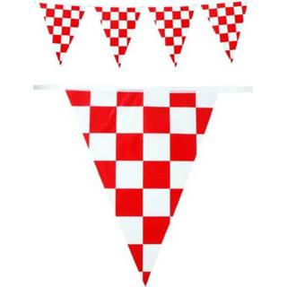 👉 Vlaggenlijn rood wit PE active Brabant geblokt 10m 7424952013032