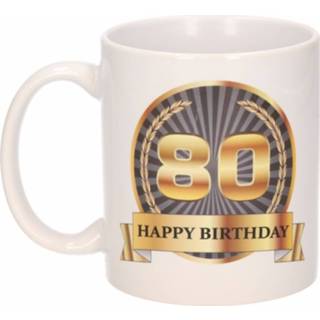 👉 Koffiemok active verjaardag 80 jaar 300 ml