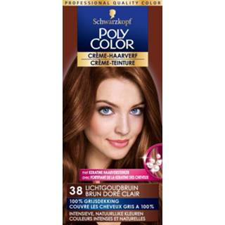 👉 Permanente haarverf goudbruin active 3x Poly Color Créme 38 Licht 90 ml 5412530691002