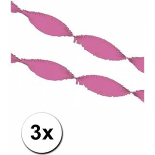 👉 Crepe papier roze 3 slingers 5 meter
