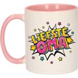 👉 Beker wit roze volwassenen senioren Liefste oma cadeau mok / en met sterren 300 ml