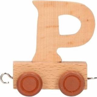 👉 Lettertrein houten kinderen Kinderspeelgoed letter trein P
