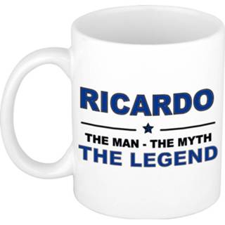 👉 Beker keramiek active mannen Ricardo The man, myth legend verjaardagscadeau mok / 300 ml