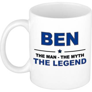 👉 Beker keramiek active mannen Ben The man, myth legend verjaardagscadeau mok / 300 ml