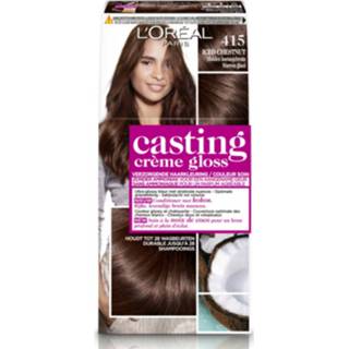👉 3x L'Oréal Casting Crème Gloss Haarkleuring 415 Iced Chestnut - Midden Kastanjebruin