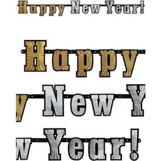 👉 Vlaggenlijn active Happy New year metallic glitter, 142cm 7424953187183