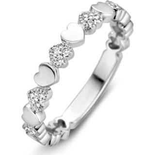 👉 Excellent Jewelry Witgouden Hartjes Ring met Briljanten voor Dames