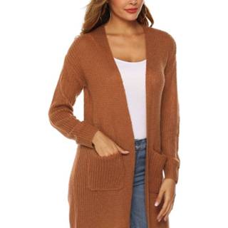 👉 Lange trui bruin XXL active kleding Onregelmatige effen (kleur: bruin, maat: XXL)