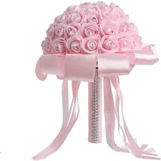 👉 Boeket roze active decoratieve bloemen Bruid met Creatieve simulatie vasthouden Bruiloftsartikelen (roze)