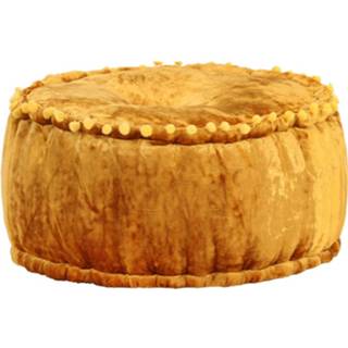👉 Poef fluweel stof Vidaxl Rond 40x20 Cm Mosterdkleurig 8719883867182