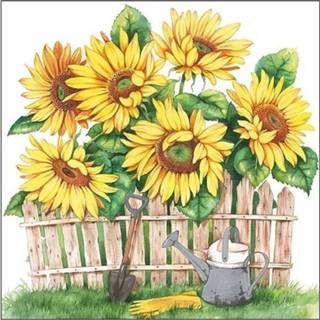 👉 Zonnebloem papier multikleur 60x Zonnebloemen/bloemen Voorjaar Servetten 33 X Cm - Papieren 3-laags 8720147871067