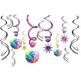 👉 Kunststof multikleur Amscan Swirlslingers Disco Fever 70's 12 Stuks 61 Cm 13051423674