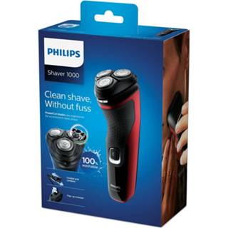 👉 Scheerapparat zwart rood active Philips S1333/41 Shaver 1000 Scheerapparaat Zwart/Rood 8710103911005