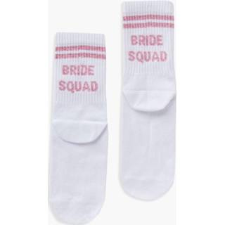 👉 Bride Squad Sokken Met Tekst, White