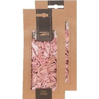 👉 Hout snipper active roze 2x Zakje lichtroze houtsnippers 150 gram geboorte decoratie