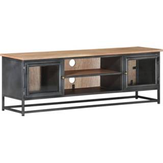 👉 Grijs acaciahout staal hout Vidaxl Tv-meubel 120x30x40 Cm Massief En 8720286066522