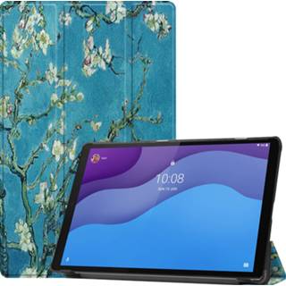 👉 Witte active Lenovo Tab M10 HD Hoes - 2e Generatie (TB-X306) 10.1 Inch Tri-Fold Book Case Auto Sleep/Wake Functie Bloesem 8719793117216