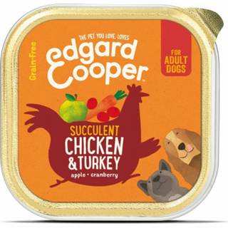👉 11x Edgard&Cooper Kuipje Vers Vlees Kip - Kalkoen 150 gr